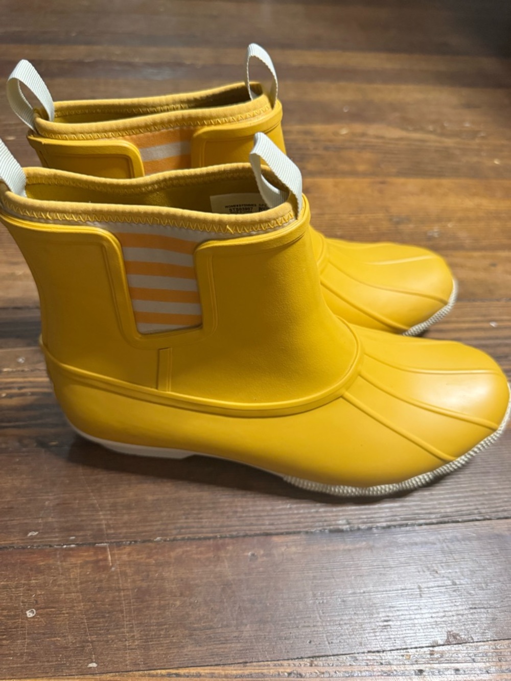Sperry Yellow White Chelsea Waterproof Pull On Boots STS83987 Size 9.5 Woman